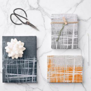 Steel blue white orange gray modern abstract  sheets