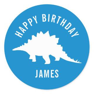 Stegosaurus Happy Birthday Party Sticker