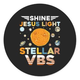 Stellar Bible School VBS Shine Jesus Light Christi Classic Round Sticker