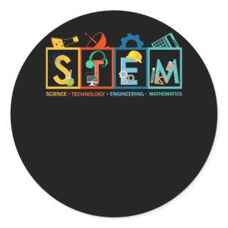 STEM Science Technology Engineering Math Teacher S Classic Round Sticker