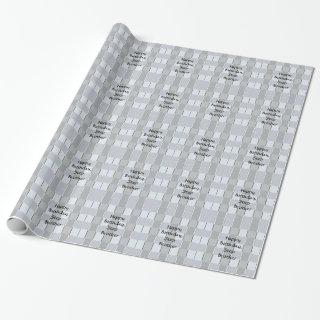 Step brother's birthday, squares, gift wrap.