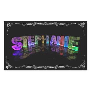 Stephanie  - The Name Stephanie in 3D Lights (Phot Rectangular Sticker