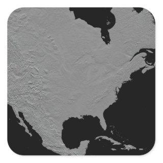 Stereoscopic view of North America 2 Square Sticker