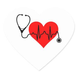 Stethoscope Heartbeat Heart Heart Sticker