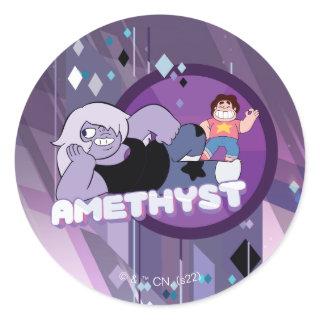 Steven Universe | Amethyst Character Graphic Classic Round Sticker