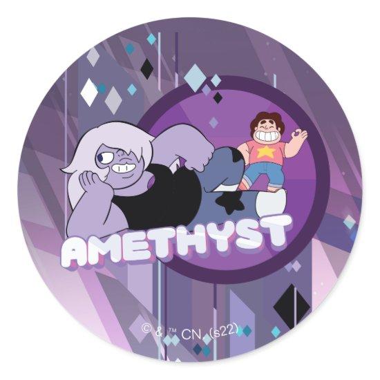 Steven Universe | Amethyst Character Graphic Classic Round Sticker
