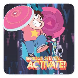 Steven Universe | Serious Steven… Activate! Square Sticker