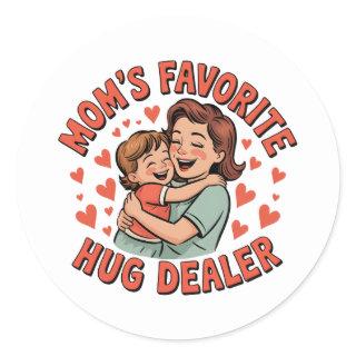 Stick a Hug Anywhere – Mom’s Love in Every Corner Classic Round Sticker