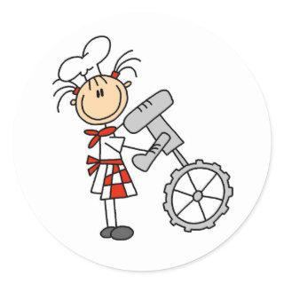 Stick  Figure Chef Using Mixer Stickers
