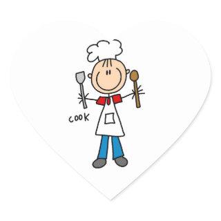 Stick Figure Cook Heart Sticker