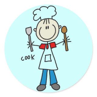 Stick Figure Cook T-shirts and Gifts Classic Round Sticker