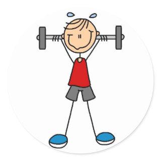 Stick Figure Lifting Weights Sticker