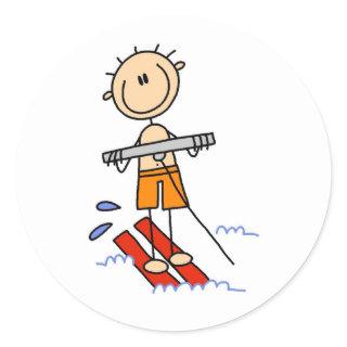 Stick Figure Water Skiing Stickers
