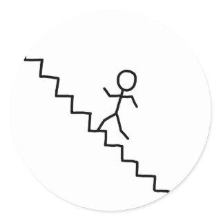 Stick man going up the stairs sticker