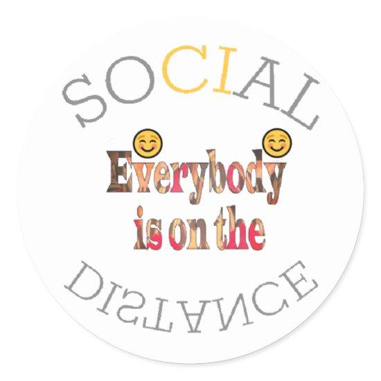 Stick with Social Distance Classic Round Sticker