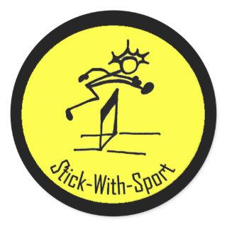 Stick With Sport Hurdler Pick Your Color Classic Round Sticker