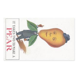 Sticker Antique Antrhopomorphic Fruit Pear Man Pun