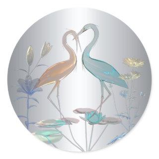 Sticker Love Birds Silver