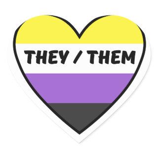 Sticker Non-Binary Flag With They/Them Pronouns