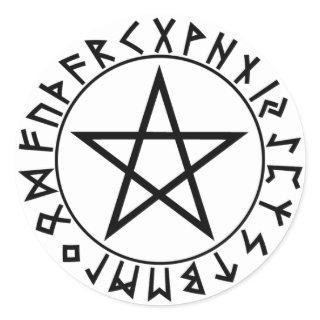 sticker round Rune Pentacle