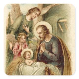 Sticker: St. Joseph Nativity Square Sticker