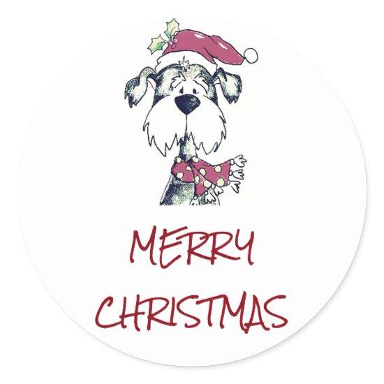 STICKER TO SAY **MERRY CHRISTMAS** WITH PUPPY