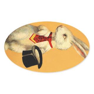 Sticker Vintage Anthro Magic Hat Trick Rabbit Hare