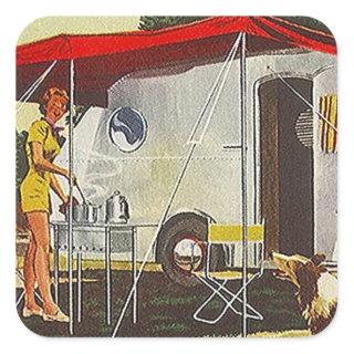 Sticker Vintage Tin Can Aluminum Camper Glamping