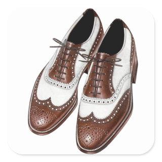 Sticker Vintage Two-tone Oxford Wingtip Shoes Pair