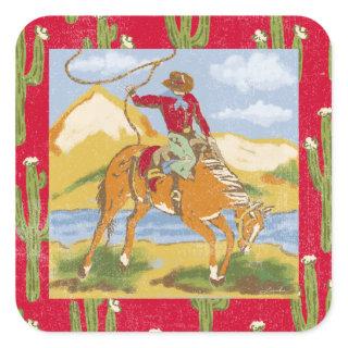 Sticker Vintage Western Rodeo Cowboy Wild West