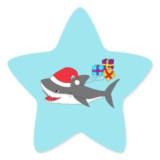 Sticker with a cute Holiday shark