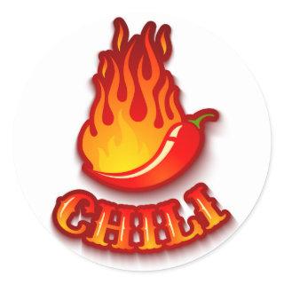 Sticker with a red hot chili pepper