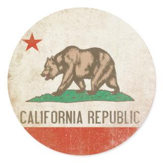 Sticker with Distressed California Republic Flag