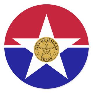 Sticker with Flag of Dallas, USA