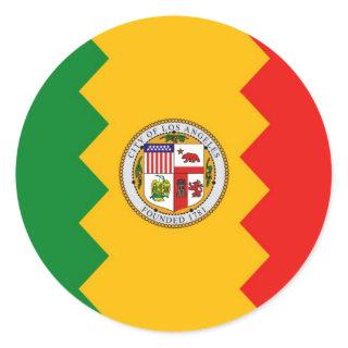 Sticker with Flag of Los Angeles, California