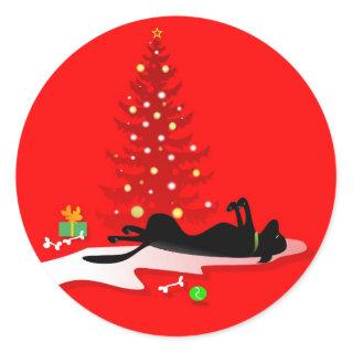 Stickers - Black Lab Christmas - Red