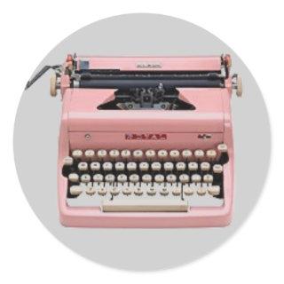 Stickers - Vintage Pink Typewriter