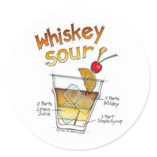 STICKERS - WHISKEY SOUR RECIPE COCKTAIL ART