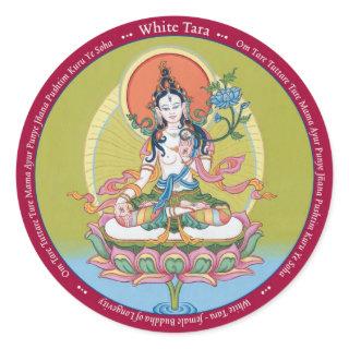 STICKERS White Tara - with mantra