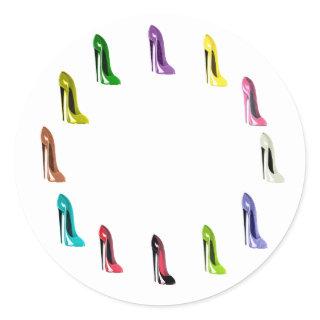 Stiletto Shoes Art Galore! Classic Round Sticker