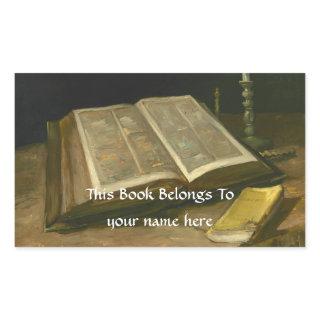 Still life with Bible by Vincent Van Gogh Rectangular Sticker
