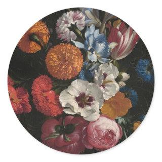 Still Life with Bouquet of Flowers | Johan Johnsen Classic Round Sticker