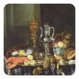 Still Life with Fruit and Shellfish Square Sticker