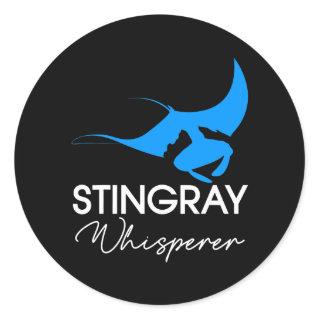 Stingray Whisperer Flattened Fish Stingray  Classic Round Sticker