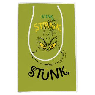 Stink Stank Stunk Mister Grinch Quote Medium Gift Bag