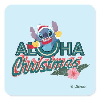 Stitch | Aloha Christmas Square Sticker