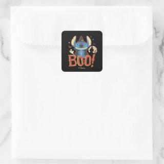 Stitch Halloween Boo Square Sticker