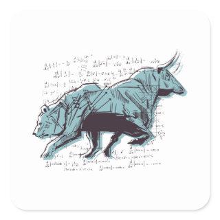 Stock market square sticker