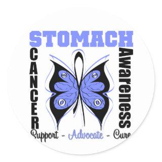 Stomach Cancer Awareness Butterfly Classic Round Sticker