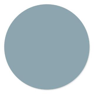 Stone Blue Solid Color Classic Round Sticker
